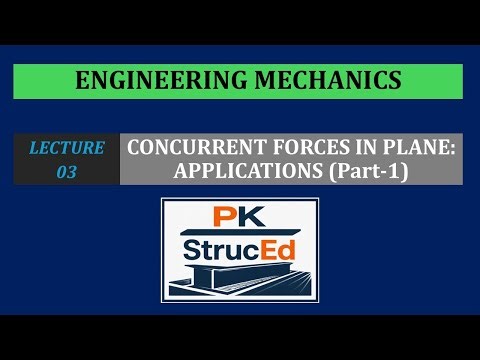 Engineering Mechanics | Lecture 03 | Concurrent Forces in Plane Applications Part 1