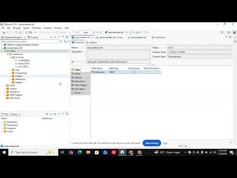cara membuat table dan kolom di sqlite didalam dbeaver