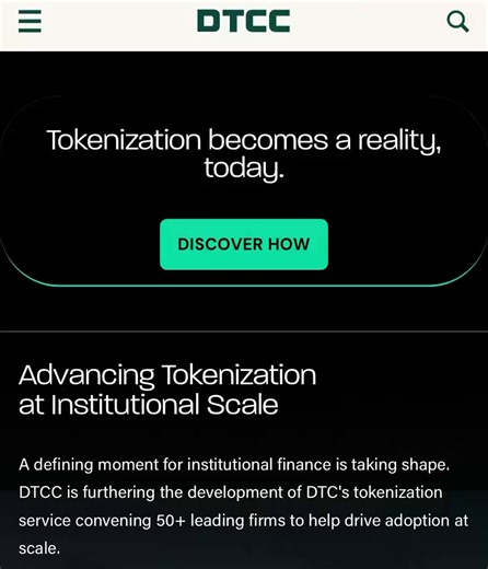DTCC just launched a $114 trillion tokenization testing platform. That's the entire US securities market opening the door to tokenized assets. @Ripple has been building for exactly this moment.