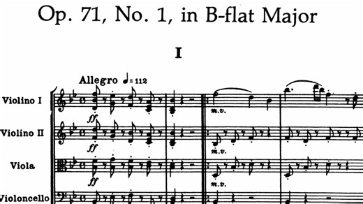 【曲谱同步】海顿 降B大调弦乐四重奏 Op. 71 No. 1