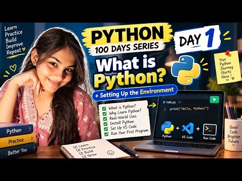 Python 100 Days – Day 1 🐍 | What is Python? + Setup & Environment | Python for Beginners