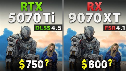 RTX 5070 Ti vs RX 9070 XT | 2026年15款游戏对比测试（4K + DLSS 4.5/FSR 4.1）