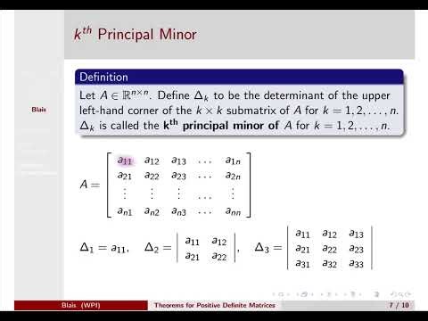 Symmetric Positive Definite Matrix - Basic Theorems