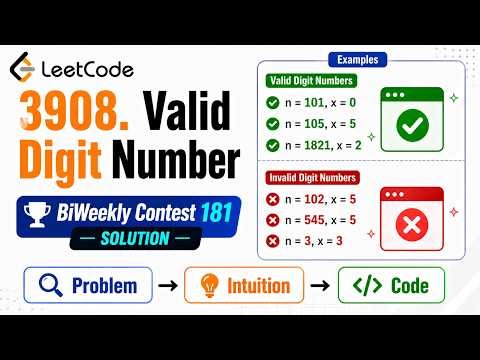 Valid Digit Number | Leetcode bi-weekly contest 181 | #3908