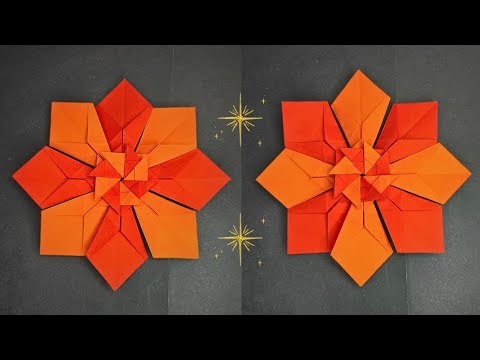 Origami Flower Star 🌺 Easy Modular Paper Decoration Tutorial