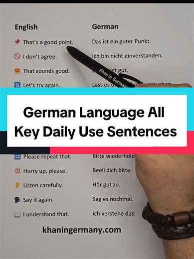 German Language All Key Daily Use Sentences #deutschsprechen #germanlanguage #deutschfüranfänger #deutschschule
