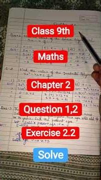 Class 9th Maths Chapter 2 Exercise 2.2 Question 1,2 Solve ✅ #class9maths #mathshorts