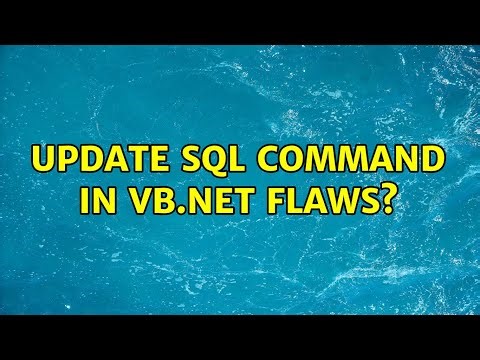Update sql command in vb.net flaws?