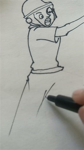 Funny Cricket Cartoon Drawing / ball miss ho gaya 😂🏏 | Artistry Bliss #shorts