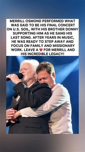 Merrill Osmond’s Emotional Final Concert Leaves Fans Heartbroken ❤️🥺
