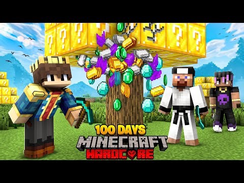 100 Days But TREES ARE LUCKY BLOCK In Minecraft 😱