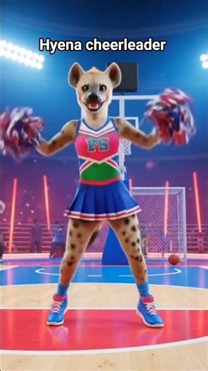 THE CHEERLEADER IS A BEAUTIFUL HYENA. #ai #hyena #basketball #cheerleader