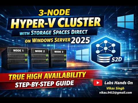 3-Node Hyper-V Cluster with Storage Spaces Direct (S2D) on Windows Server 2025 | High Availability