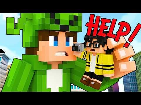 Surprise! Alien Transforms into a Giant to Save the City - Alien Minecraft Animation
