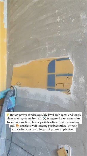 Watch how a dustless rotary drywall sander creates perfectly smooth walls without the mess! #shorts
