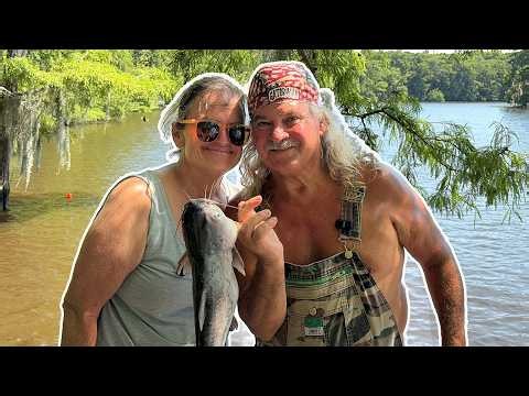 Jugging for Giant CATFISH with Mrs. Janet! (Catch and Cook)