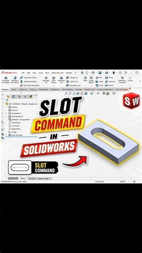 Slot command in Solidworks #viral #trending #shorts #solidworks #autocad #slot #cad #cadcam