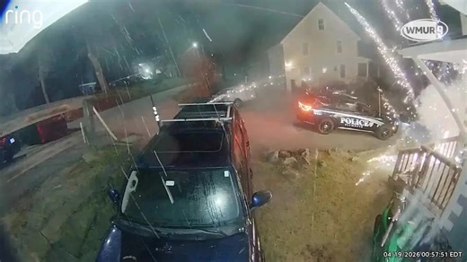 Raw video: Firework explodes near police cruiser in New Hampshire