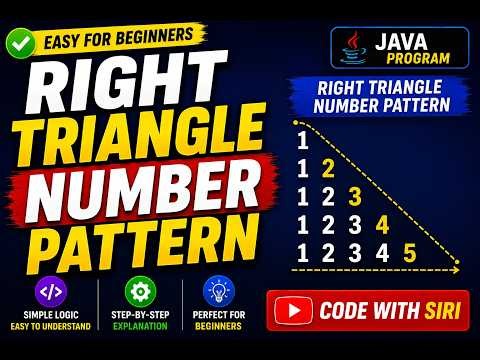 Right Triangle Number Pattern in Java | Easy Logic for Beginners