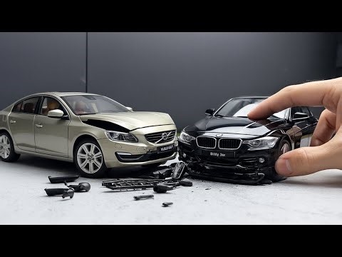 Volvo or BMW? Which is More Durable? 🚗💥 - Diecast Model Car Crash Test