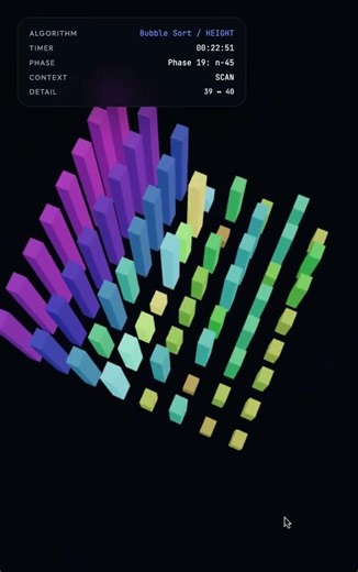 Bubble Sort in 3D hits different. 🧊✨