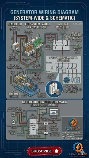 Generator Wiring & Control System Explained! ⚡🔋 | Prime Phase Engineering #shorts#viral