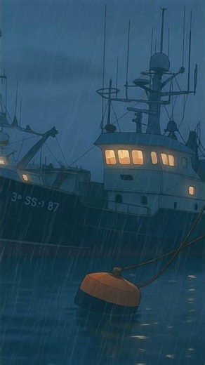 Fishing Boat at Night · Rainy Harbor · Warm Cabin Light #lofi #beatstostudy #relaxingmusic