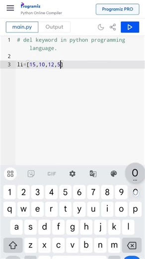 Python ka del Keyword 🔥 #shorts #shortvideo #short #subscribe #shortsfeed #del #shortsviral #code