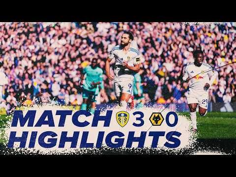 Justin overhead kick goal! | Leeds United 3-0 Wolves | Premier League highlights