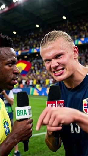 VINICIUS JR vs HAALAND! 😂 Brezilya 🇧🇷 - Norveç 🇳🇴 Maçı Öncesi Büyük Kapışma! #shorts