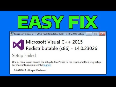 How To Fix Error Microsoft Visual C++ or Windows Update Error 0x80240017 in Windows