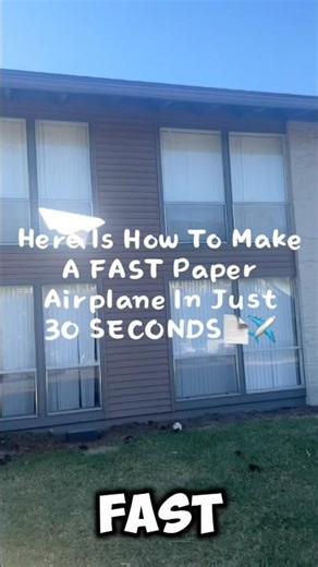How To Make A FAST PAPER AIRPLANE In 30 Seconds | Easy DIY Tutorial