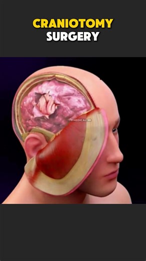 Craniotomy Brain Surgery (3D Animation) #craniotomy #craniotomysurgery #brainsurgery #braintumor #braintumorremoval