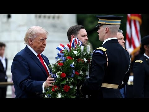 Watch: Trump lays wreath at Arlington National Cemetery on Memorial Day honoring fallen troops