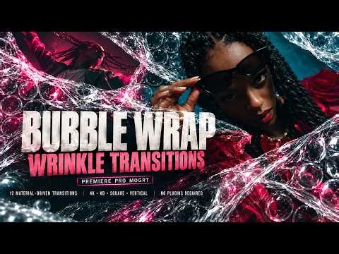 Bubble Wrap Plastic Transitions for Premiere Pro MOGRT – 12 Wrinkle Film Effects Tutorial