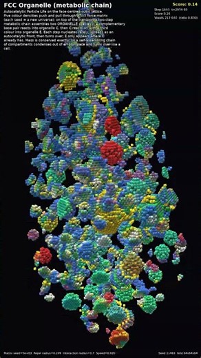 Metabolic chain FCC Organelle — 3D Cellular Automaton #Shorts