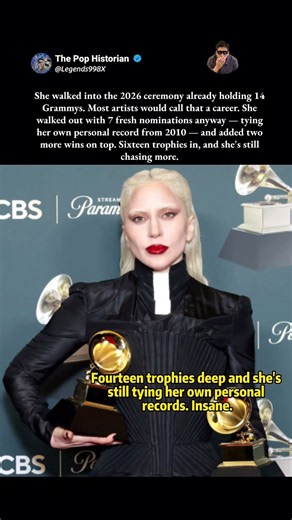 14 Grammys wasn't enough. She wanted a 15th anyway. #Shorts #LadyGaga