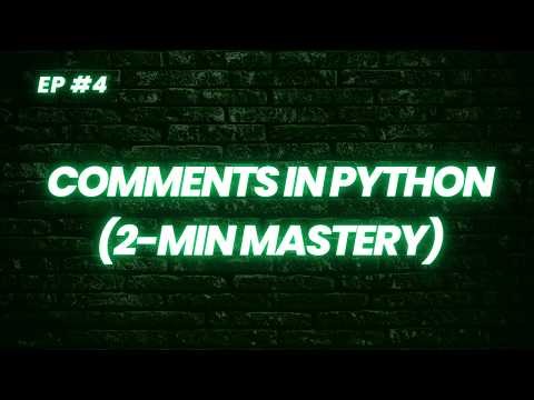 Learn comments in python