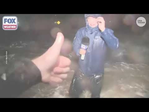 Hurricane Lowell wave nearly knocks FOX Weather reporter off his feet live on air
