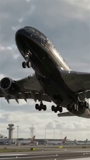 Singapore Airlines A380-800 in Deep Black | Powerful Takeoff 🚀✈️