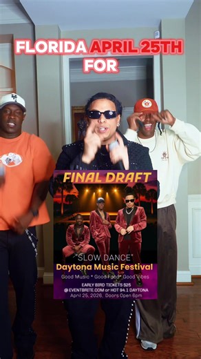 April 25th Catch Us Live In Daytona, FL 📍 🌴 🌊 🎶 For The #DaytonaMusicFestival 2026!! What Up Horace 💪🏽💪🏾💪🏿 #finaldraft #daytona