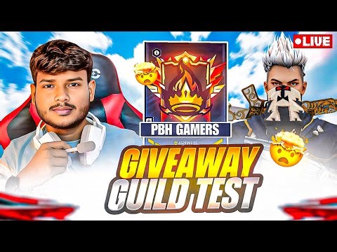 TOP 1 FREE FIRE LIVE V BADGE GUILD TESTING | GUILD TEST | GIVEAWAY REDEEM CODE FF