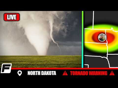🔴 LIVE Storm Chaser - INCREASING TORNADO THREAT - North Dakota & Minnesota