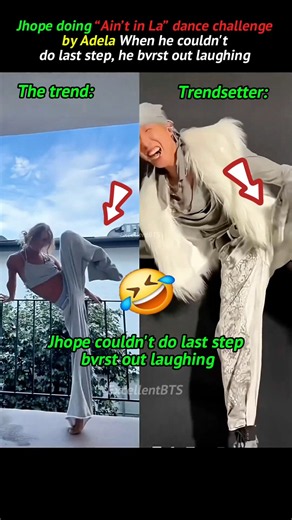 Jhope doing Adele’s “Ain’t in La” trend, bvrst out laughing at last step🤣