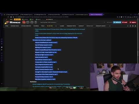 Tank Tuning Incoming. Blood DK Tier Set Fixed? Prot pally reworked?