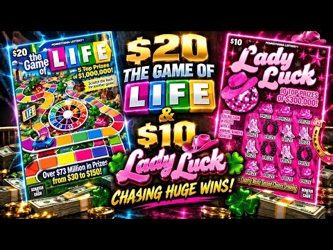 🔥 $20 THE GAME OF LIFE & $10 LADY LUCK! 🍀 CHASING HUGE WINS & BIG MONEY!! 💰🎟️