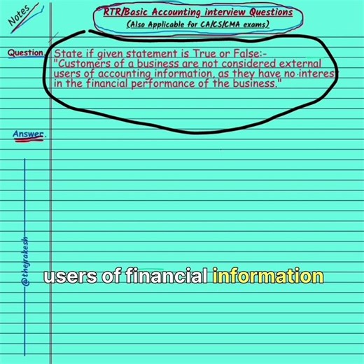 Question only | Customer are not treated as user of financial information