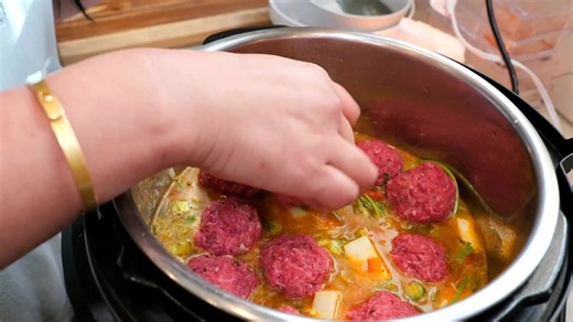 Albondigas, Mexican meatball soup, cooks in 8 minutes in the Instant Pot