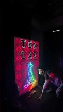 TEALAB 2.0:Interactive Projection Mapping Installation,Neon Bubbles+Proximity Reactive LED Animation