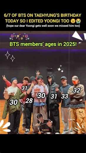 BTS members ages in 2025 #bts #v #jk #jin #suga #rm #jimin #jhope #shorts #youtubeshorts